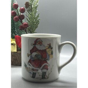Vtg Schmidt Porcelana Brasil Cute Santa Claus With Gifts Mug Perfect 3.5” T